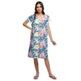 thumbnail image 1 of Moomaya Chemise de Nuit en Popeline de Coton à Manches Courtes pour Femmes, 1 of 4