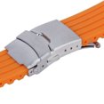 thumbnail image 4 of 22mm Waterproof Silicone Watch Band Strap with Stainless Steel Clasp Buckle (Orange), 4 of 8