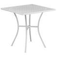 thumbnail image 4 of Flash Furniture Commercial Grade 28" Square White Indoor-Outdoor Steel Patio Table Set with 2 Square Back Chairs, 4 of 5