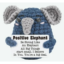 Handmade Elephant Gifts for Men Women, Cute Inspirational Birthday Graduation Work Gift for Him Her Teen Boy Girl Coworkers Friends, Funny Mini Crochet Elephant Present Home Office Desk Decor