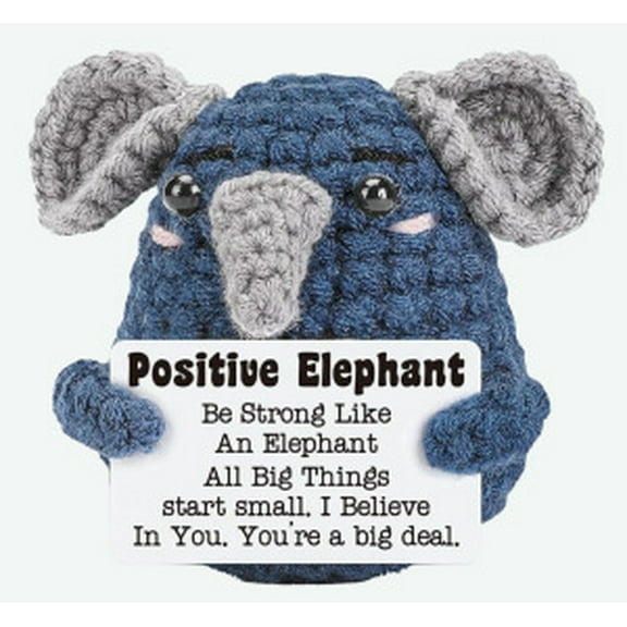 Handmade Elephant Gifts for Men Women, Cute Inspirational Birthday Graduation Work Gift for Him Her Teen Boy Girl Coworkers Friends, Funny Mini Crochet Elephant Present Home Office Desk Decor