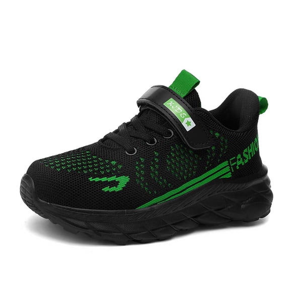 REMEMLITA Toddler Boy Tennis Shoes, Lightweight Breathable Round Toe, Black & Multicolor