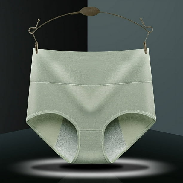 Ropa interior fisiológica de algodón puro para el período menstrual, pantalones fisiológicos de cintura alta antifugas laterales, pantalones fisiológicos cálidos de cintura alta a prueba de fugas