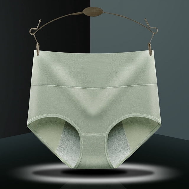 Ropa interior fisiológica de algodón puro para el período menstrual, pantalones fisiológicos de cintura alta antifugas laterales, pantalones fisiológicos cálidos de cintura alta a prueba de fugas