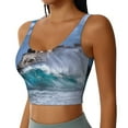 thumbnail image 2 of Daiia Lighthouse in Havana Printed Women's Sports Bra, Breathable Activewear Bra with U-Back Design and Removable Pads, Comfortable and Supportive for Yoga, Workout-Small, 2 of 8
