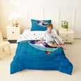 thumbnail image 4 of jejeloiu Cute Swimming Puffin Twin Comforter Sets,Ocean Animals Bedding Set For Boys,Blue Teal,Polkadot Reversible,2-Piece,1 Comforter and 1 Pillowcase, 4 of 7