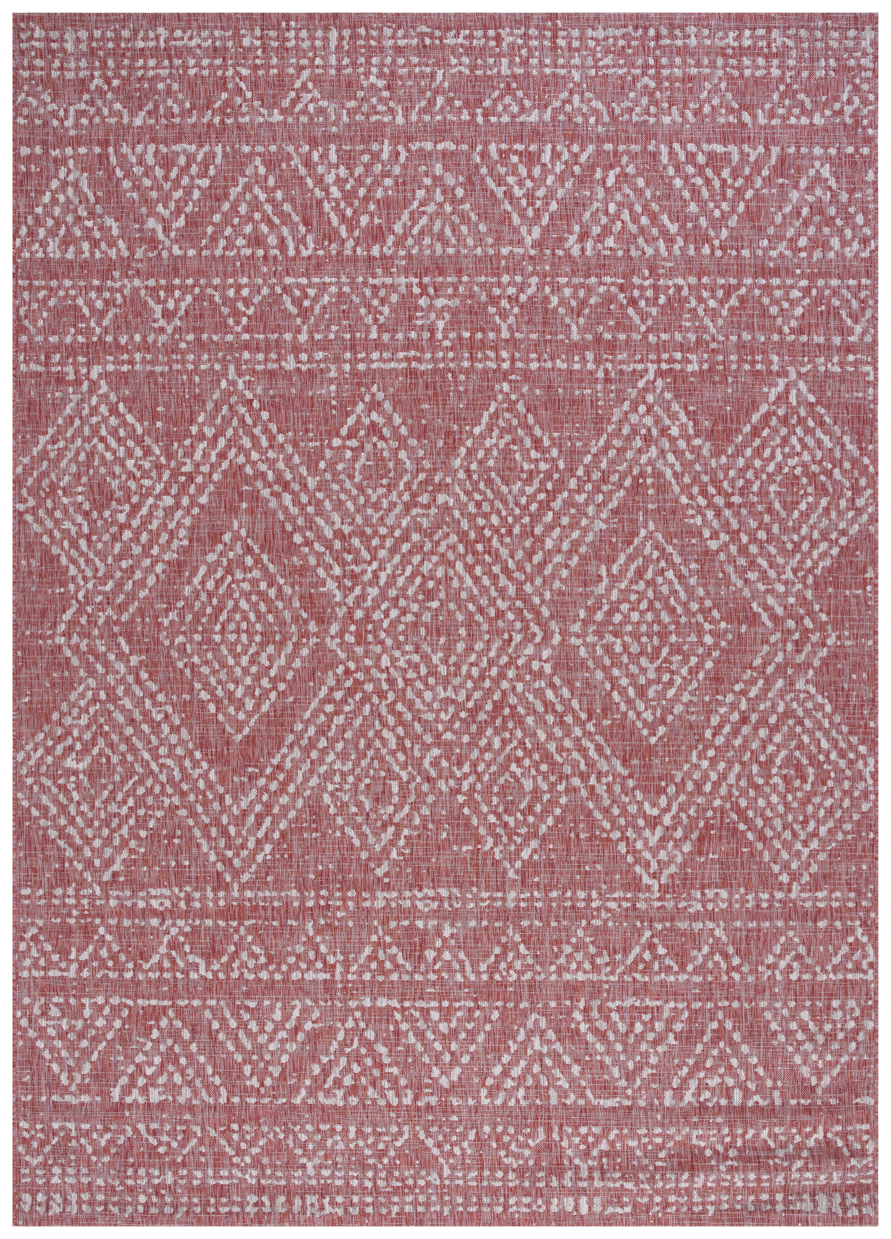 Safavieh Courtyard Morven Geometric Indoor/Outdoor Area Rug, Red/Beige, 8' x 11'