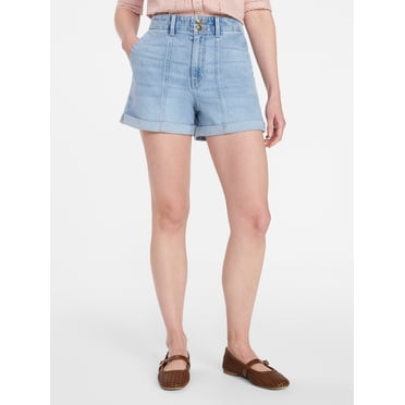 Time and Tru Women's High Rise Utility Shorts, 3.5" Inseam, Sizes 0-22