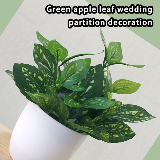 Artificial Potted Plant Leaf Simulation Leaves Home Office Desktop Greenery Decoration, Plant Type 1