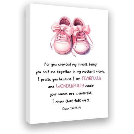 Baby Girl Nursery Decor, Nursery Scripture Pink Canvas Wall Art For Newborn Baby Girl Kids Bedroom Toddler Room Bible Verse Religious Christian Wall Decor, Baptism Gifts For Girls