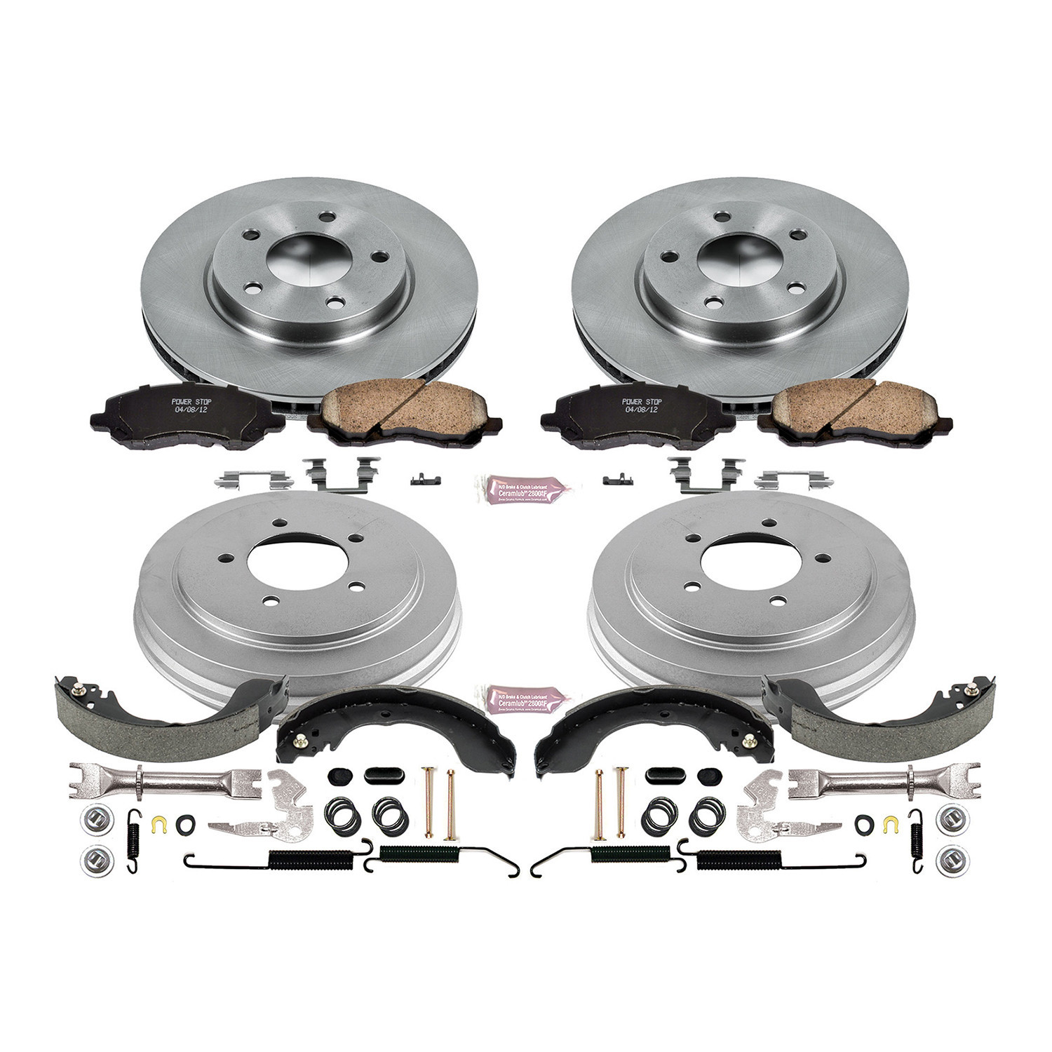 Power Stop Front and Rear Stock Replacement Drum and Shoe Kit KOE15251DK