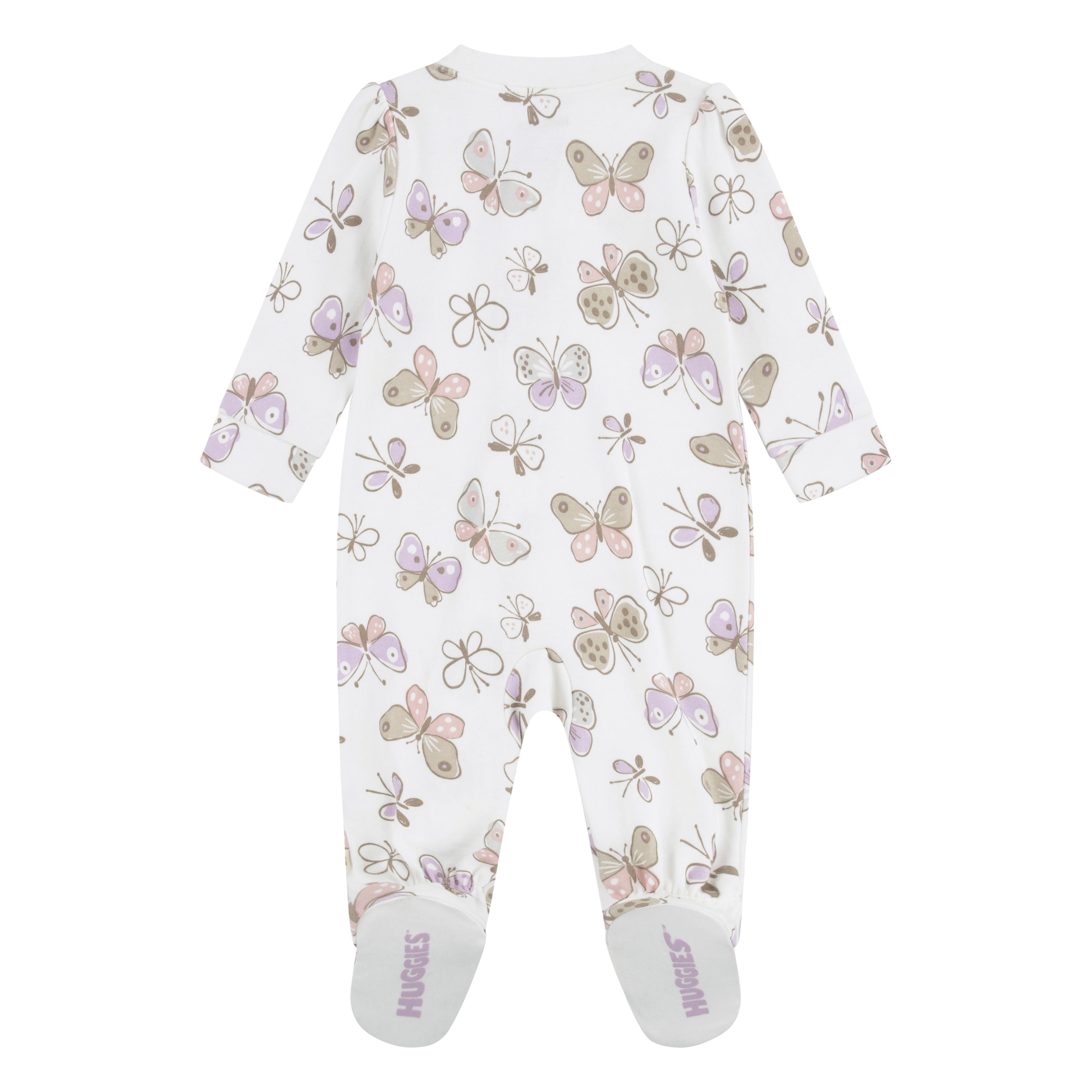 Huggies Baby Girls Butterfly Printed Organic Cotton Sleep and Play, Sizes NB-9M