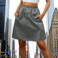 thumbnail image 2 of ByworldtasicNo Boundaries Plus Size Skirt for Women Midi Skirts Button Elastic High A Line with Pockets, 2 of 9