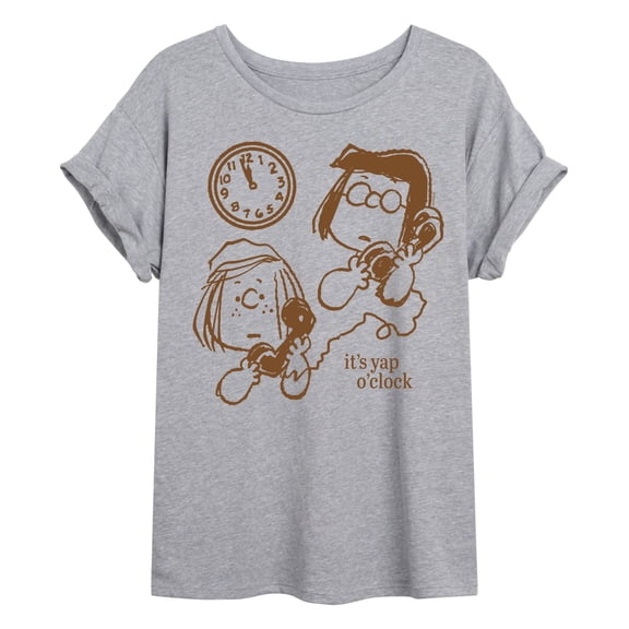 Peanuts - Yap O Clock - Women's Oversized Graphic T-Shirt