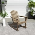 thumbnail image 5 of WestinTrends Dylan All-Weather Poly Lumber Adirondack Rocking Chair, Seashell Design, 450-lb Capacity, Patio Porch Furniture, Weathered Wood, 5 of 9
