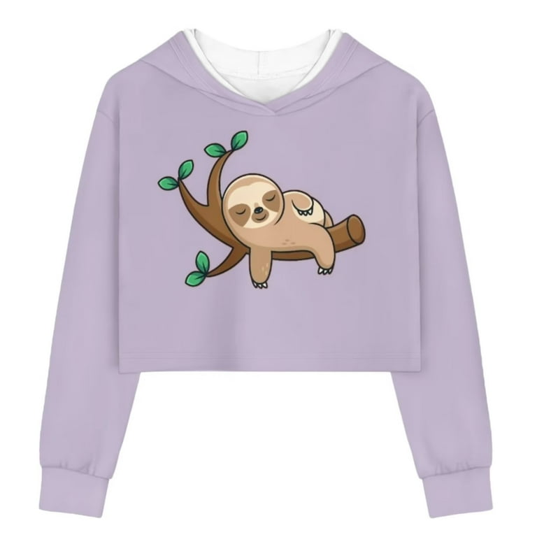 Pzuqiu Novelty Cute Crop Top Hoodies for Kids Sweat Shirt Activewear Autumn Clothes  Outfits,5-6 Purple Pullover Outdoor Tracksuit Cute Panda Y2K Sweatshirt  Hooded Sportswear for Workout Running 
