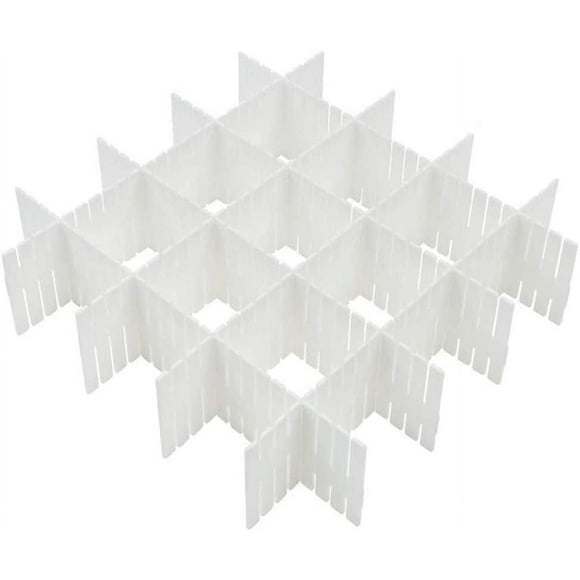 Rawiri - Divisores de cajones de 8 piezas, organizador de cajones ajustable para calcetines, ropa interior, maquillaje, puede ayudar a ordenar la cocina, el dormitorio y la cómoda, color blanco
