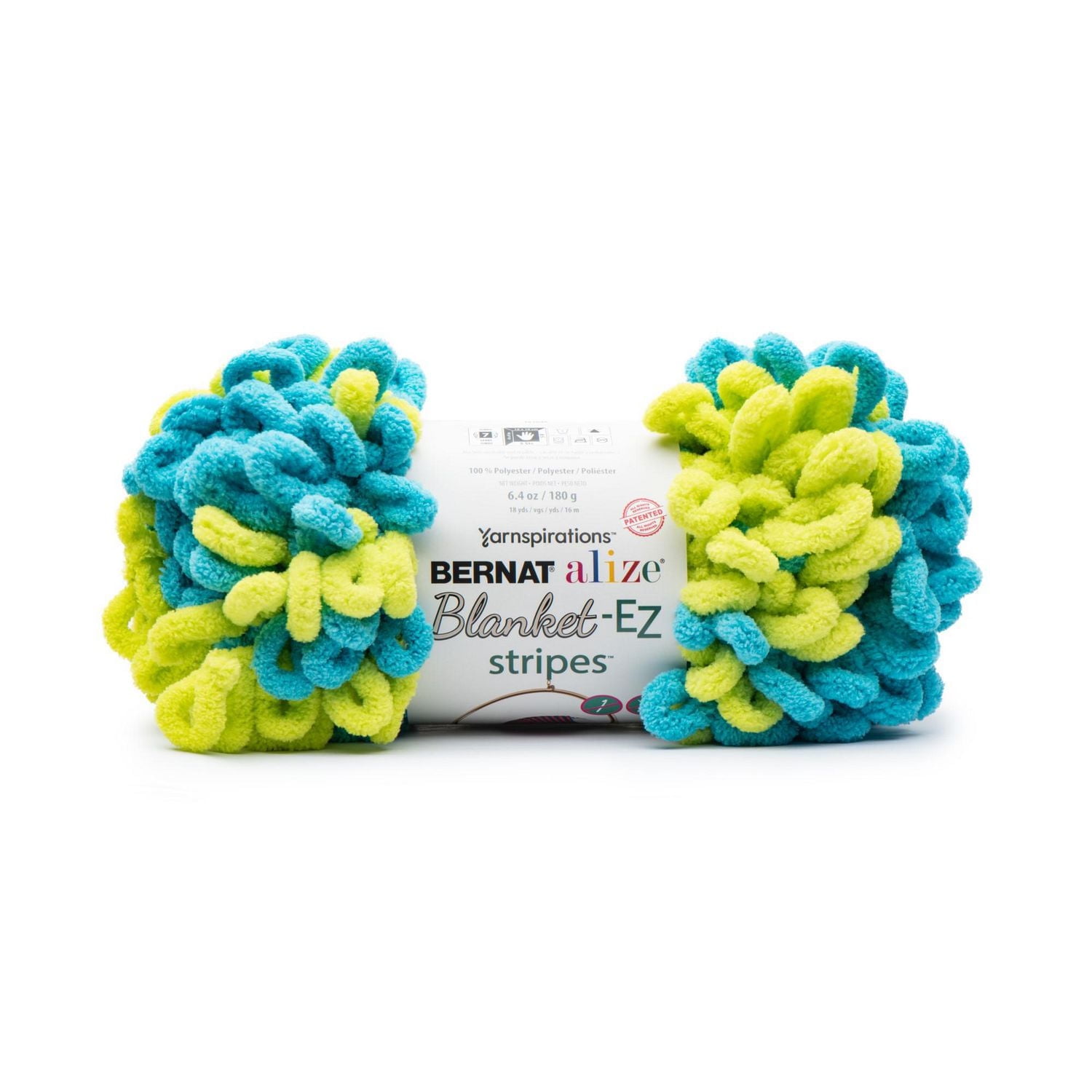 Bernat® Alize® Blanket-EZ™ Stripes Yarn, Polyester #7 Jumbo, 6.3oz/180g, 18 Yards