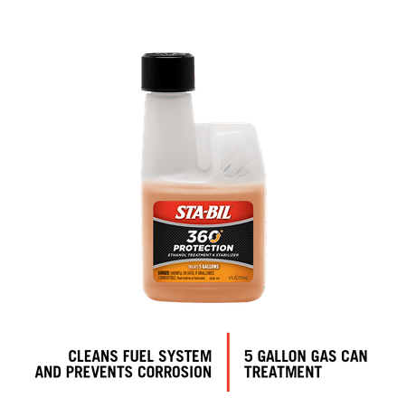 STA-BIL 360 Protection Ethanol Treatment & Fuel Stabilizer, Treats 20 Gallons, 4 fl. oz. (22281)