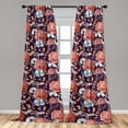 thumbnail image 2 of Flowers Window Curtains, Vintage Romantic Themed Hydrangeas Cotton-Flowers and Eucalyptus Branches, Lightweight Decor 2-Panel Set with Rod Pocket, Pair of - 28"x63", Maroon Mauve Salmon, by Ambesonne, 2 of 3
