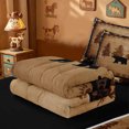 thumbnail image 5 of meiyoeat Vintage Bear Silhouette Zipper Twin Comforter Sets with Fitted Sheet and 2 Pillowcases For Kids, Rustic Paw Print Zipper Bedding Set For Men,Black Reversible,4 Pieces, 5 of 7
