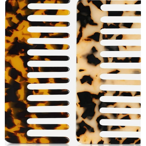 Large Hair Detangling Comb Wide Tooth Comb for Curly Hair Wet Dry Hair, No Handle Detangler Comb Styling Shampoo Comb (Tortoiseshell, Light Tortoiseshell)