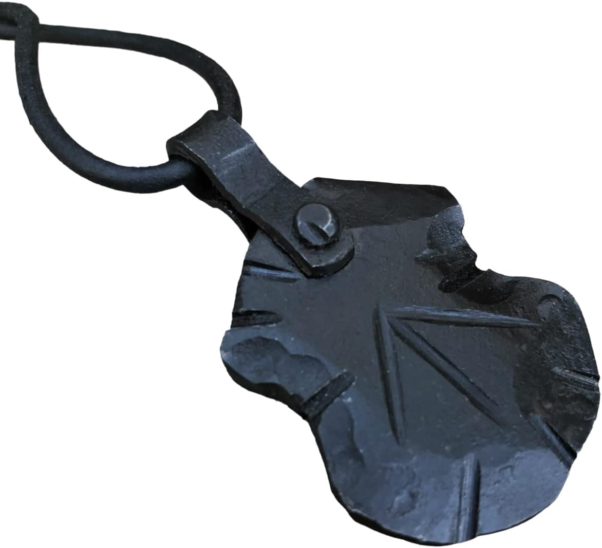 MedievalDepot Hand-Forged Troll Cross Amulet - Iron Steel Norse Protection Pendant With Odal Rune
