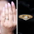 thumbnail image 3 of Rosec Jewels Lab Diamond Wedding Ring Set of 2 - Promise Engagement Ring with Curved Band, 10K Yellow Gold, US 12.50, 3 of 8