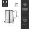 thumbnail image 4 of Viski Stainless Steel Beer Mug, Pint Glass for Pilsners and Lagers, 16 oz, 4 of 5