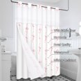 thumbnail image 2 of Ikfashoni No Hook Shower Curtain with Snap in Liner, Red Bow Hookless Waterproof Bath Curtain, 71"X74", 2 of 8
