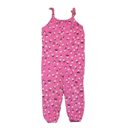 

Pre-owned Hanna Andersson Girls Pink Floral Romper size: 4T