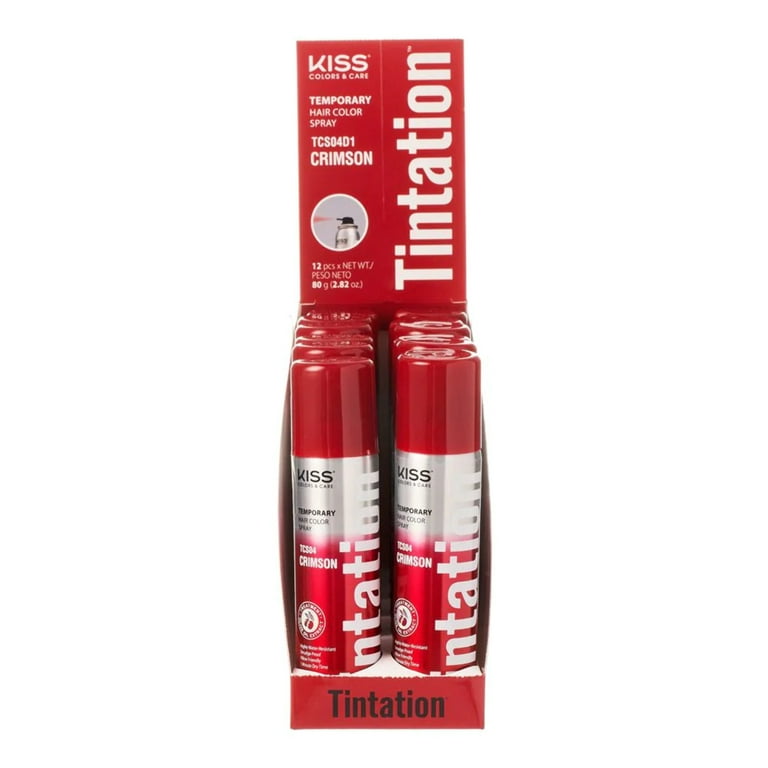  RED by Kiss Tintation Temporary Hair Color Spray, Instant Gray  Root Cover Up, Water-Resistant, Smudge-Proof, Easy Wash Out, Hairline &  Barber Touch-Up, Quick Dry (Black) : Beauty & Personal Care