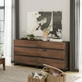thumbnail image 4 of WAMPAT 3-Piece Bedroom Furniture Set, 63" Dresser & Chest with 6 Drawers, 2 Nightstands with 2 Drawers, Wooden Side Tables for Bedroom, Brown, 4 of 11