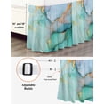 thumbnail image 3 of Teal Bed Skirt King Size, Modern Marble Ink Painting Abstract Art Wrap Around Bed Skirting with Adjustable Elastic Strap, Dust Ruffled Pleated Bedskirts 18 Inch Drop for Bedroom King Beds, 3 of 9