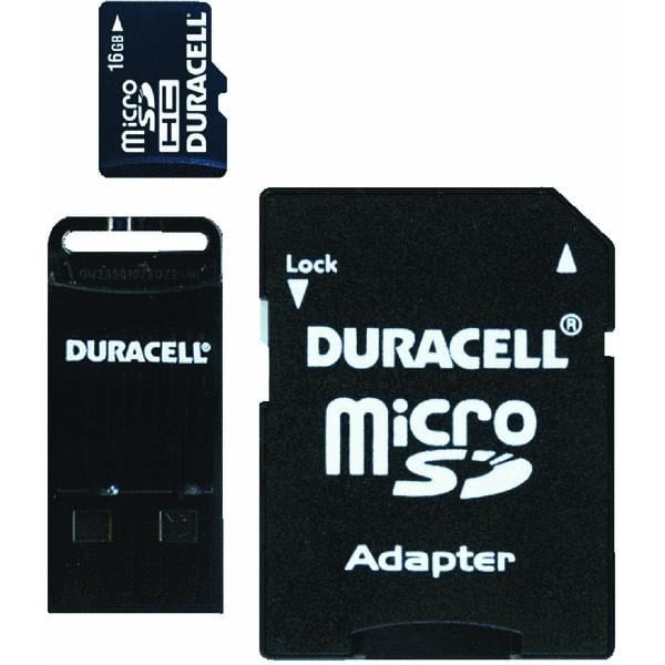 Duracell Micro SD Memory Card With SD And USB Adapter