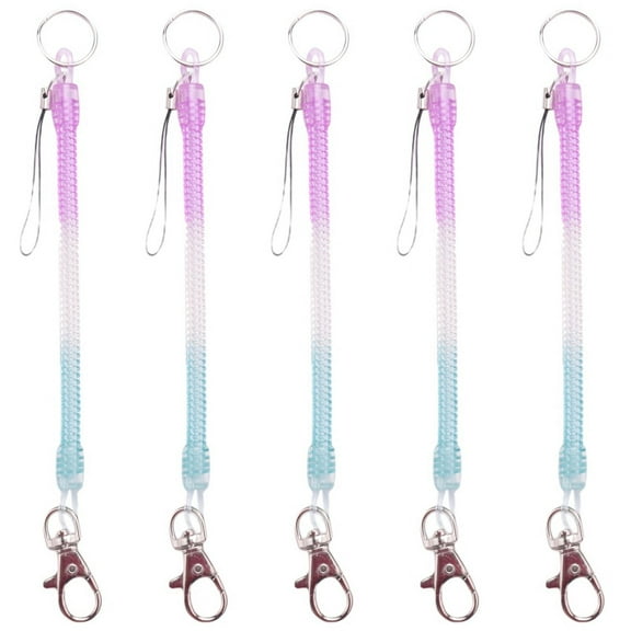 5 x Spring Coil Keychain-As shown