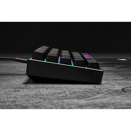 CORSAIR - K65 RGB Mini Wired 60% Mechanical Cherry MX SPEED Linear Switch Gaming Keyboard with PBT Double-Shot Keycaps - Black