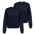 thumbnail image 1 of ONLY Sudadera para mujer paquete de 2 - ONLSWEAT LIFE CREW OVERSIZE SWT, cuello redondo, mezcla de algodón Azul L (Large), 1 of 4