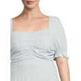 thumbnail image 2 of No Boundaries Junior's Plus Size Puff Sleeve Dress, 2 of 5