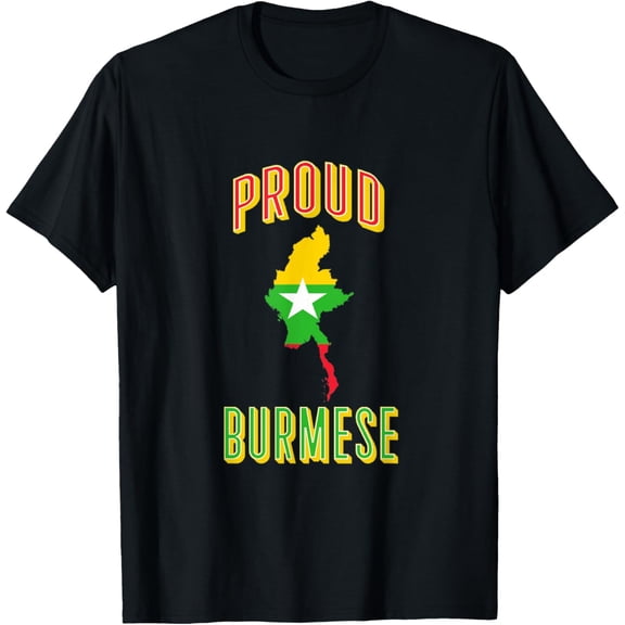 men and women can wear,Myanmar Flag Proud Burmese T-Shirt