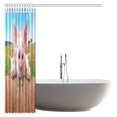 thumbnail image 3 of MYPOP Farm House Decor Shower Curtain, Cute Young Pigs on the Farm Looking Over the Fence Fabric Bathroom Shower Curtain with Hooks, 66 X 72 Inches, 3 of 3
