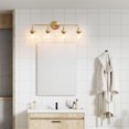 thumbnail image 2 of Bathroom Vanity Light with Clear Glass Shade, E26 Base, Bathroom Light Fixtures Over Mirror, Vanity Lights for Bathroom (Exclude E26 Bulb) - Gold, 4-Lights, 2 of 6