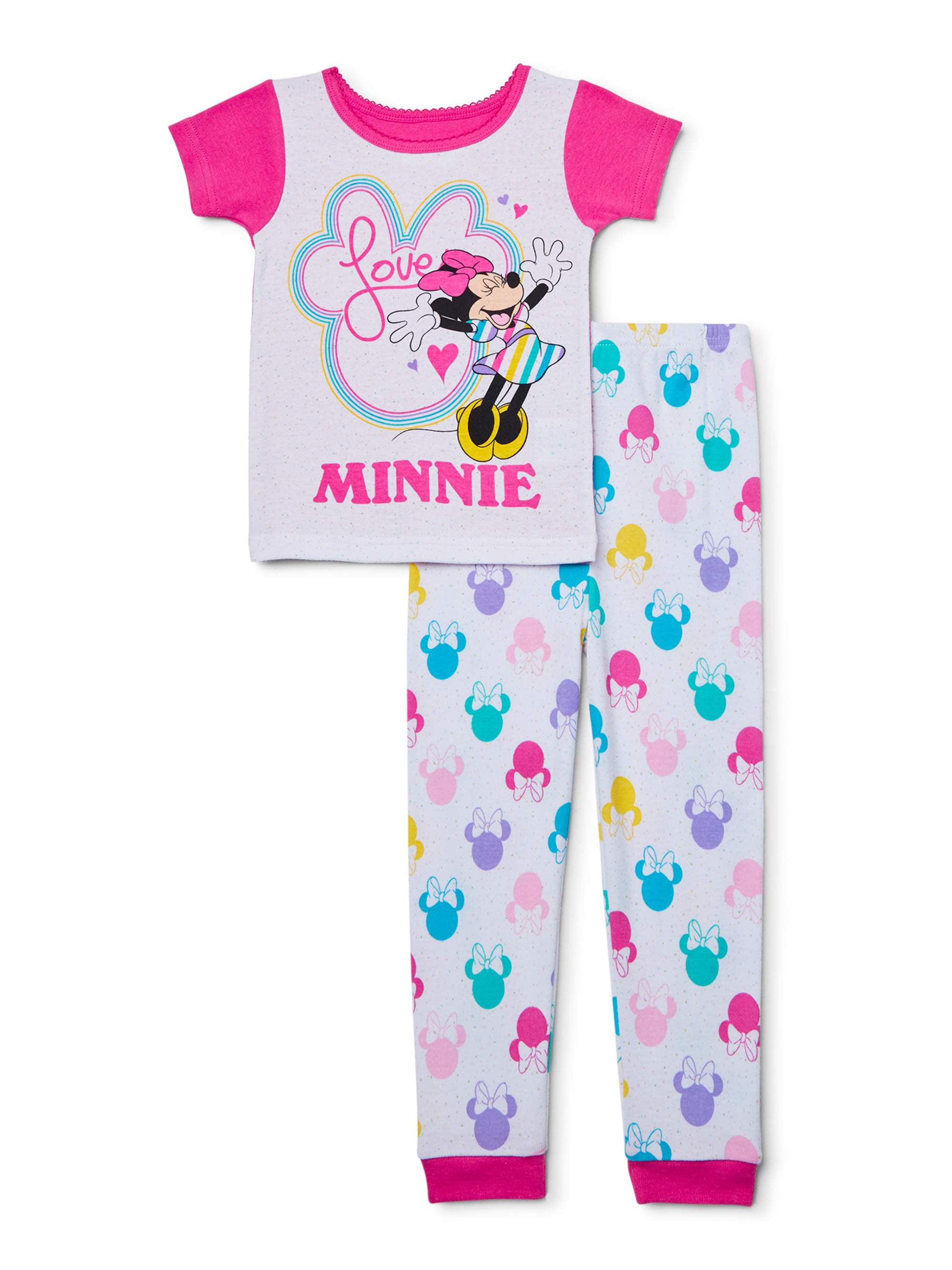 Disney Baby Girls Minnie Mouse Sweet Stars Cotton Snug Fit Pajamas 2pc Set 12M 