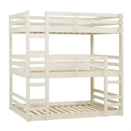 Solid Wood Triple Bunk Bed White Walmart Com