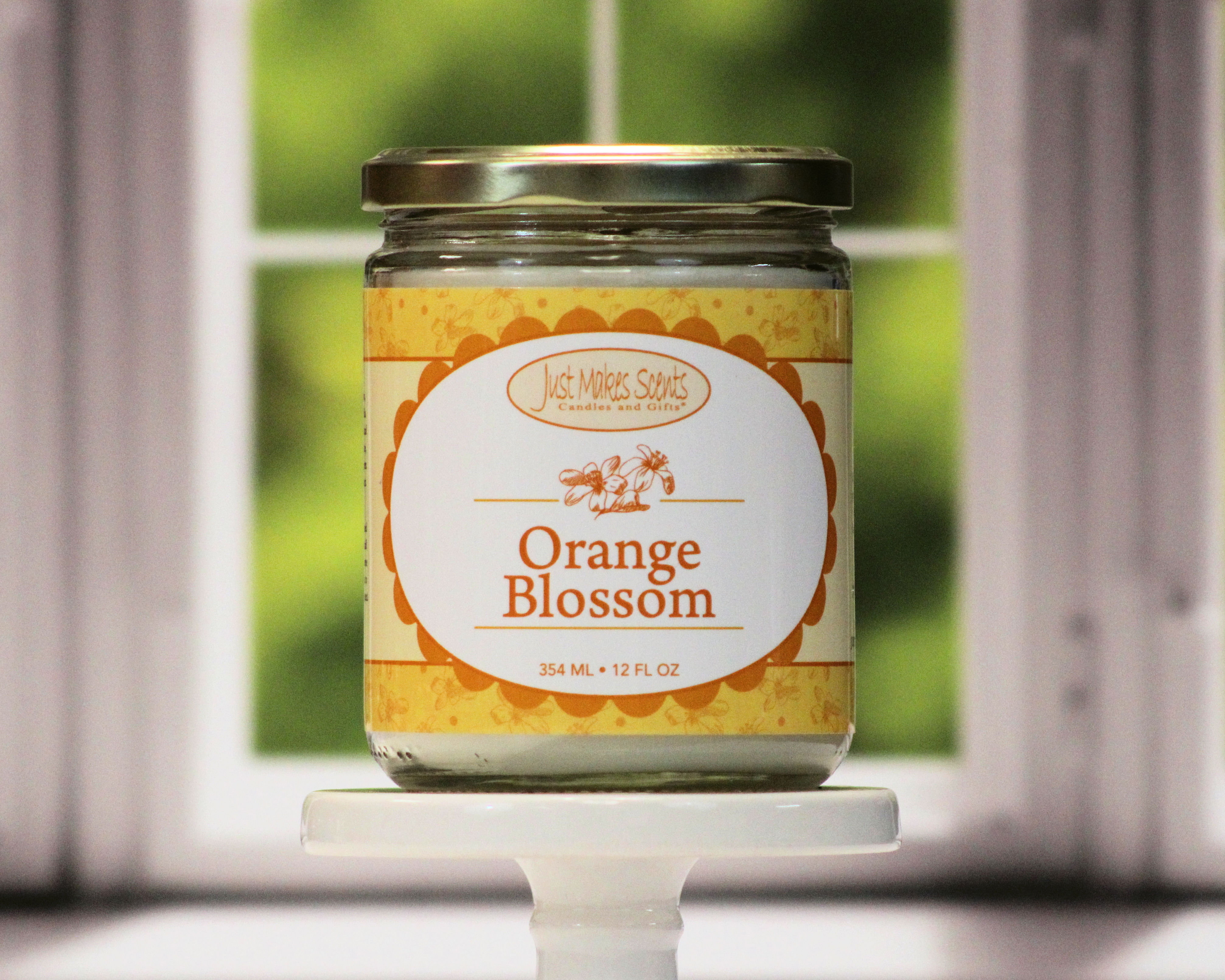 Orange Blossom Salsa Jar Candles 12 oz -Just Makes Scents Candles & Gifts