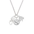 thumbnail image 2 of Delight Jewelry Silvertone Peace Sign Ribbon Heart Let Things Go Fall Zoey Charm Necklace, 28", 2 of 4