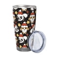 thumbnail image 2 of Fotbe Cute Dog Panda Pattern 20 oz Tumbler Stainless Steel Vacuum Insulated Coffee Ice Cup Double Wall Travel Flask Leak-proof Coffee Cup-Straw Two-piece Set, 2 of 8