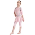 thumbnail image 5 of Kkkded Girls Three-Piece Set Swimsuits for Toddler Kids Long Sleeve Long Pants + Swimming Cap Outfit Summer Girls Sunburn Protection Bathing Suit Swimwear for 3-14 Years, 5 of 9