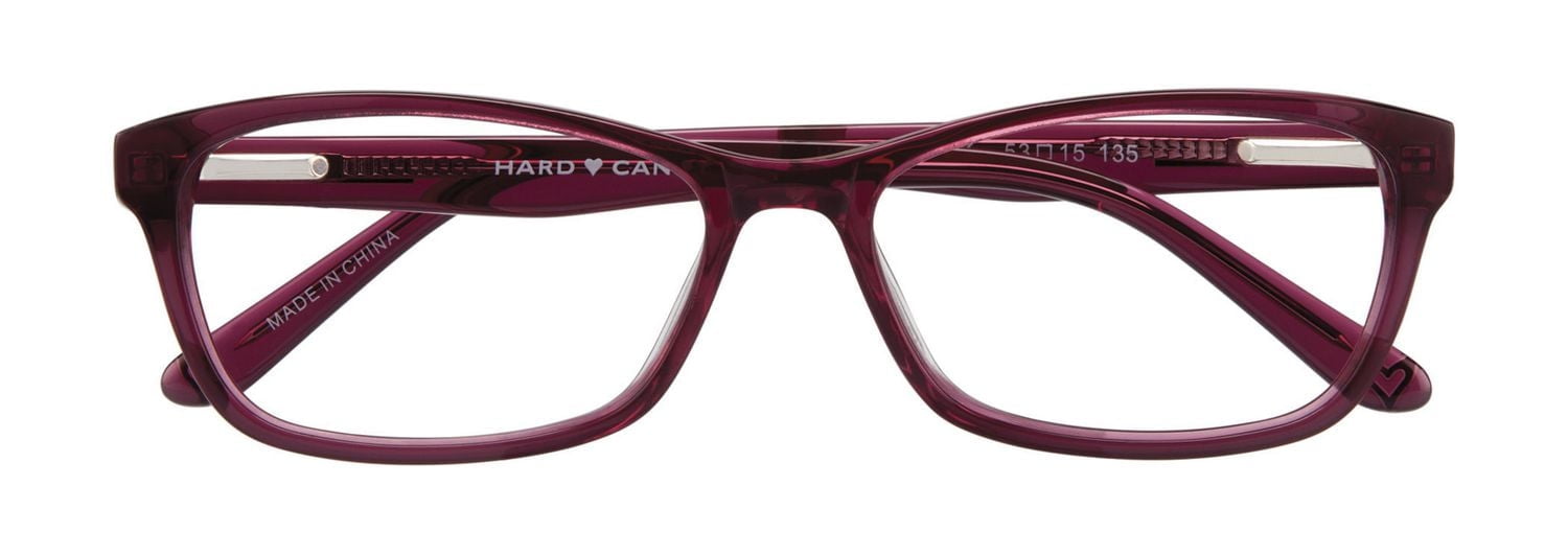 Hard Candy Womens Prescription Eyeglasses, All Nighter, Dark Pink, 53-15-135
