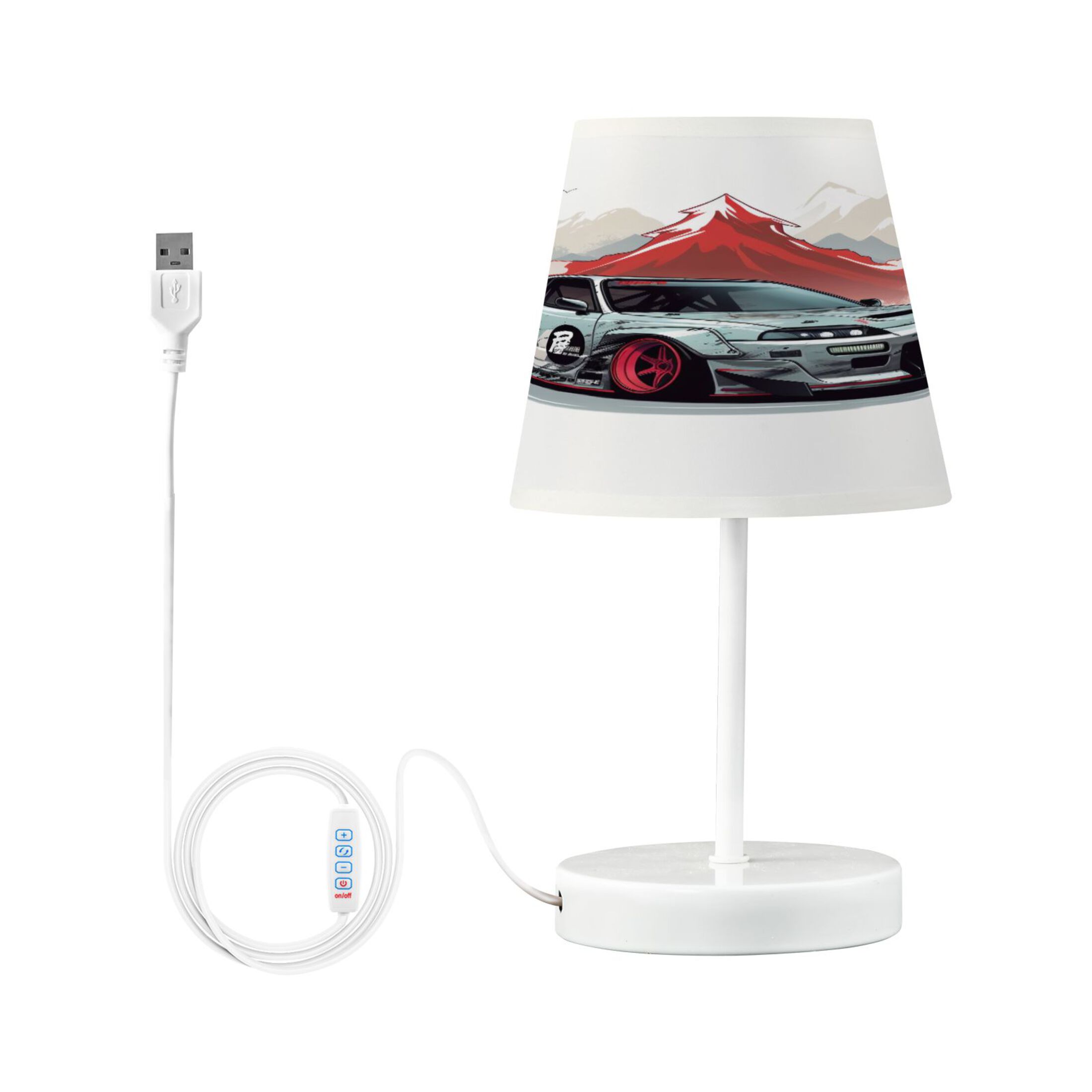 Cool Car and Mount Desk Lamp LED Table Nightstand Lamps with 3 Color Temperatures for Home Bedroom Living Room Decor 8x12